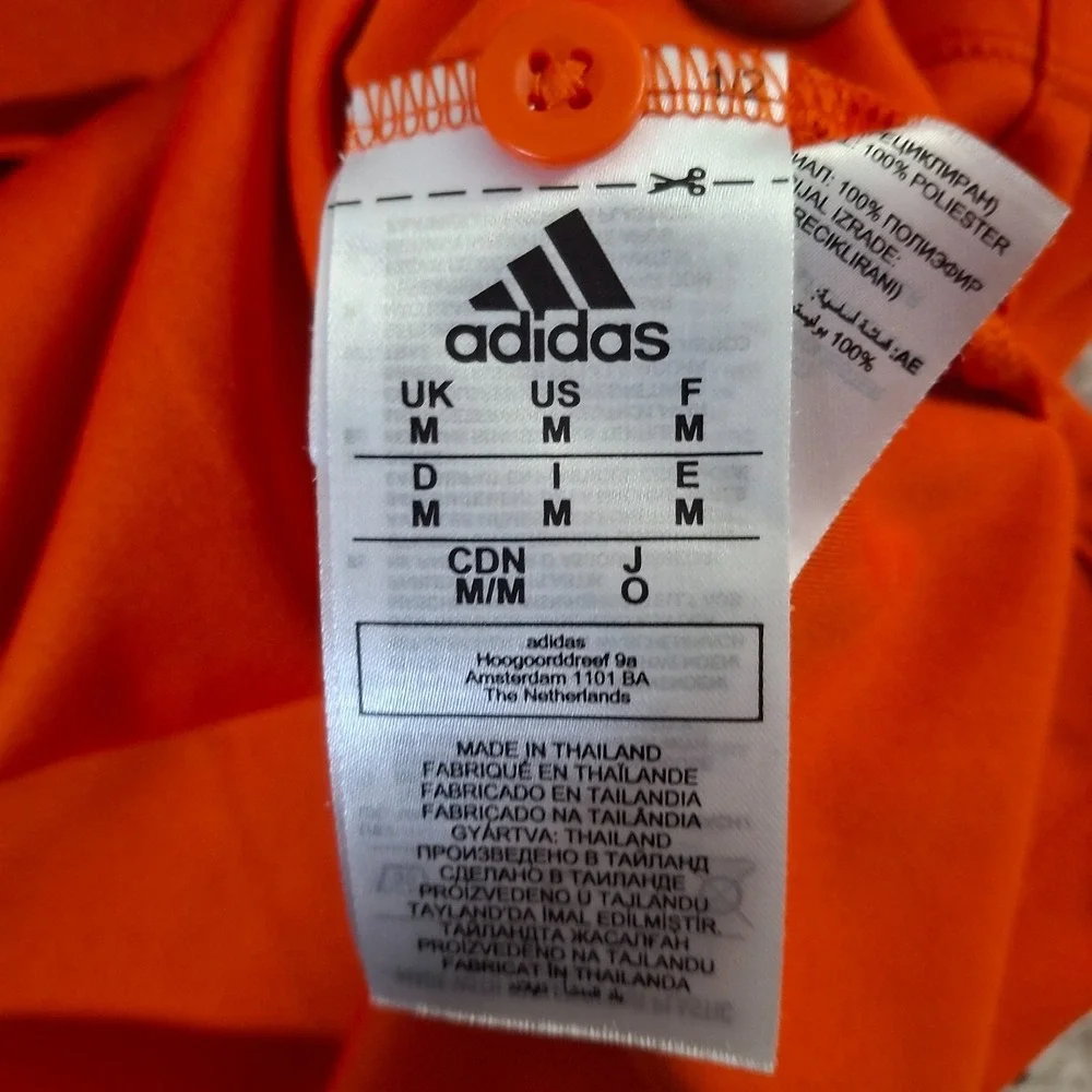 adidas University of Miami Hurricanes Polo Shirt Mens M Orange Short Sleeve UM‎